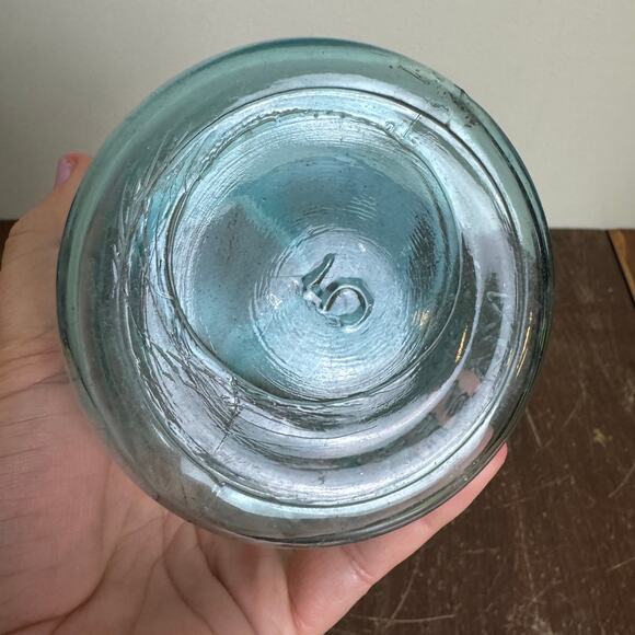 Bundle of 4 BALL 1923-1933 Blue Glass Quart Jars Kitchen farmhouse decor - Picture 2 of 10